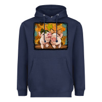 Navy fall pigs Heavyweight Hoodie - Jasminsmagicworld