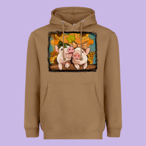 Fall Pigs Heavyweight Hoodie Designed By Jasminsmagicworld
