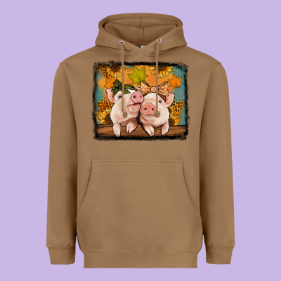 Fall Pigs Heavyweight Hoodie Designed By Jasminsmagicworld