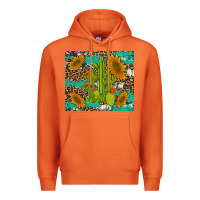 Carrot cactus and sunflowers turquoise leopard cowhide Premium Hoodie - Artiststas