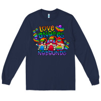 Navy love gnome no bounds Long Sleeve Tee - CowhideDigitalArt