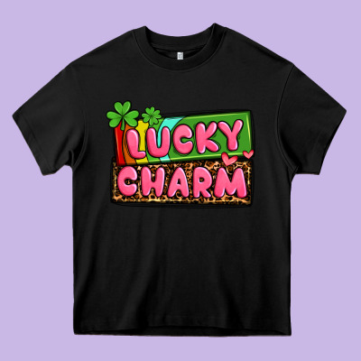 St. Patrick's Lucky Charm Heavy Core Tee Designed By Oliviacreatesart