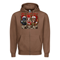 Chestnut Merry Christmas Heifers Zipper Hoodie - RanaPortraitStore