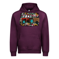 Mauve Wine western tracktor Urban Hoodie - RanaPortraitStore