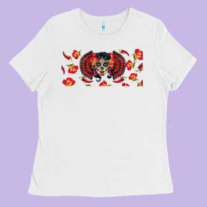 Sugar Skull Rose Libbey Glass Ladies Tee Designed By Bundleandbundleshop