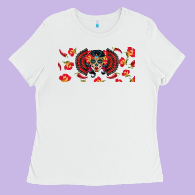 Sugar Skull Rose Libbey Glass Ladies Tee Designed By Bundleandbundleshop
