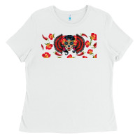 White sugar skull rose libbey glass Ladies Tee - BundleAndBundleShop