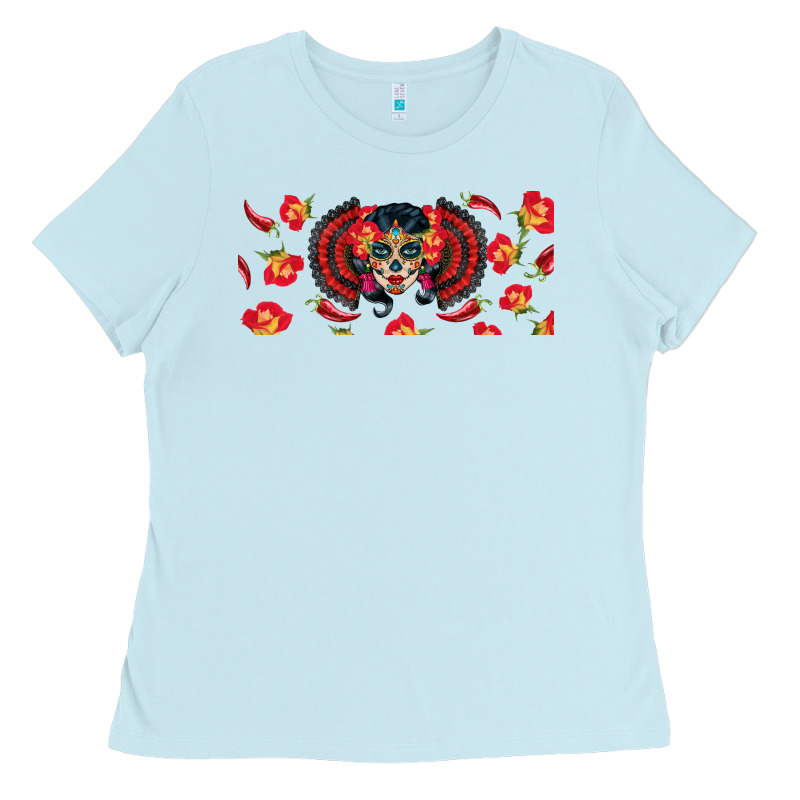 Sugar Skull Rose Libbey Glass Ladies Tee by BundleAndBundleShop | Teevron