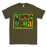 Army Green One lucky mama St. Patrick's Classic Tee - OliviaCreatesArt