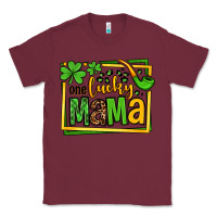 Burgundy One lucky mama St. Patrick's Classic Tee - OliviaCreatesArt