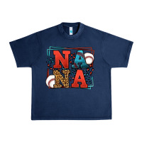 Navy Baseball nana leopard frame Urban Heavy Tee - LillyAllenDesigns