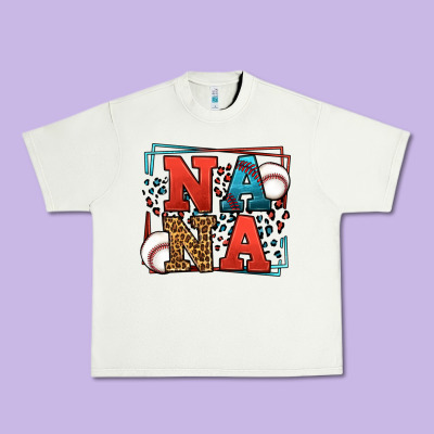 Baseball Nana Leopard Frame Urban Heavy Tee Designed By Lillyallendesigns