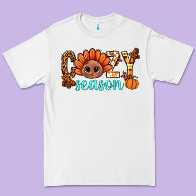 Turkey Cozy Season Thanksgiving Bbs Premium Tee Designed By Bundleandbundleshop