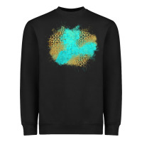 Black turquoise leopard patch Heavyweight Sweatshirt - Jasminsmagicworld