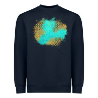 Navy turquoise leopard patch Heavyweight Sweatshirt - Jasminsmagicworld