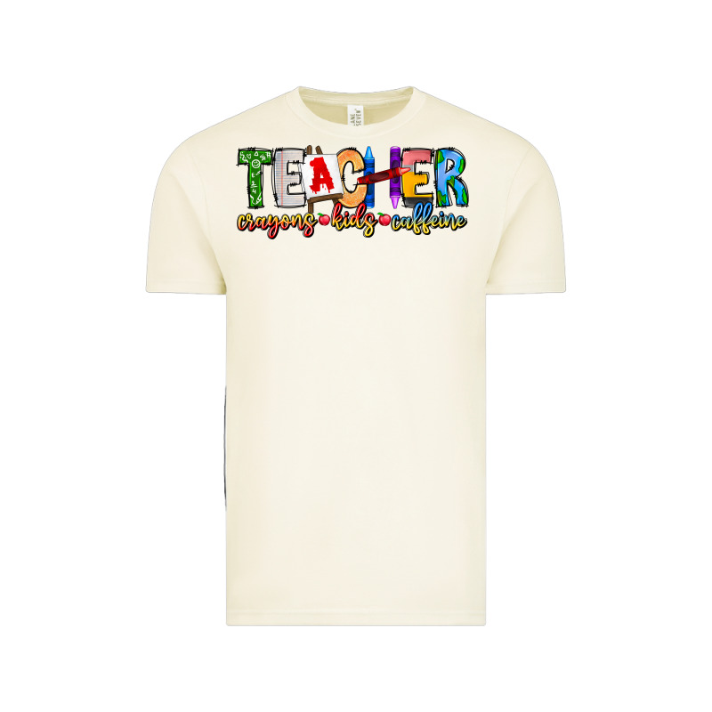 Teacher Cryons Kids Caffeine Vintage Tee by CowhideDigitalArt | Teevron