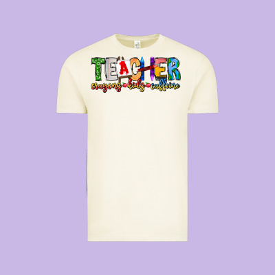Teacher Cryons Kids Caffeine Vintage Tee Designed By Cowhidedigitalart
