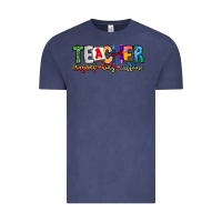 Vintage Denim Teacher Cryons Kids Caffeine Vintage Tee - CowhideDigitalArt