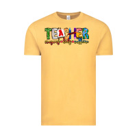 Vintage Mustard Teacher Cryons Kids Caffeine Vintage Tee - CowhideDigitalArt