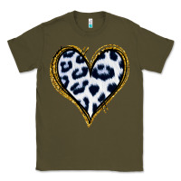 Army Green Dalmatians Heart Gold Glitter Classic Tee - Jasminsmagicworld