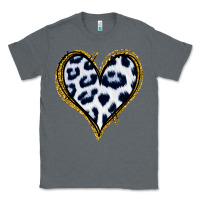 Charcoal Heather Dalmatians Heart Gold Glitter Classic Tee - Jasminsmagicworld