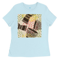 Baby Blue african drum seamless pattern Ladies Tee - BundleAndBundleShop