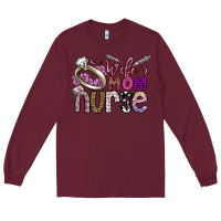 Burgundy wife mom nurse Long Sleeve Tee - SublimationCraftShop