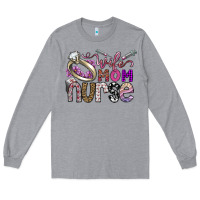 Heather Grey wife mom nurse Long Sleeve Tee - SublimationCraftShop