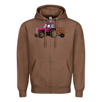 Chestnut Pink Farm Tractor Zipper Hoodie - RanaPortraitStore