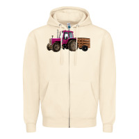 Sandshell Pink Farm Tractor Zipper Hoodie - RanaPortraitStore