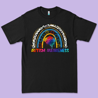 Autism Awareness Rainbow Premium Tee Designed By Fadigitalartstudio