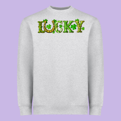 St. Patrick's Day Lucky With Clovers And Horseshoe Heavyweight Sweatshirt Designed By Ranaportraitstore