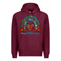 Burgundy happy mother's day rainbow Premium Hoodie - Artiststas
