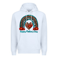 White happy mother's day rainbow Premium Hoodie - Artiststas