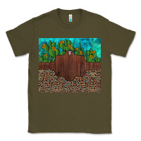Army Green custom cactus and sunflowers leopard turquoise Classic Tee - Artiststas