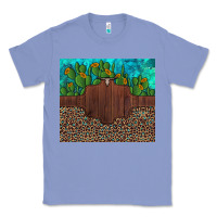 Colony Blue custom cactus and sunflowers leopard turquoise Classic Tee - Artiststas