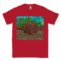Red custom cactus and sunflowers leopard turquoise Classic Tee - Artiststas