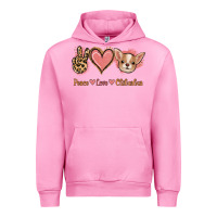 Fuchsia Pink Peace Love Chihuahua Urban Hoodie - Jasminsmagicworld