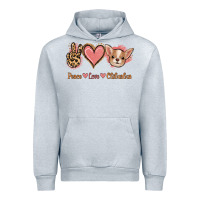 Heather Grey Peace Love Chihuahua Urban Hoodie - Jasminsmagicworld