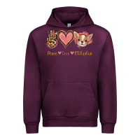 Mauve Wine Peace Love Chihuahua Urban Hoodie - Jasminsmagicworld