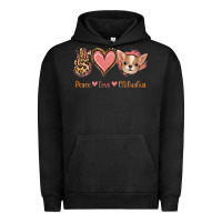 Pigment Black Peace Love Chihuahua Urban Hoodie - Jasminsmagicworld