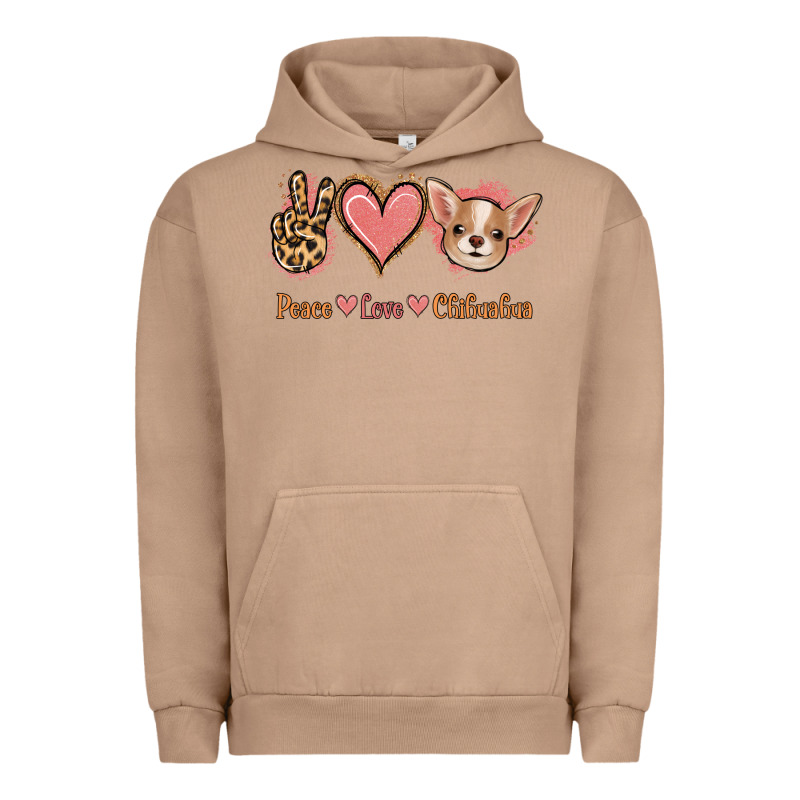 Peace Love Chihuahua Urban Hoodie by Jasminsmagicworld | Teevron