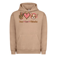 Pigment Burro Peace Love Chihuahua Urban Hoodie - Jasminsmagicworld