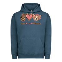Pigment Midnight Navy Peace Love Chihuahua Urban Hoodie - Jasminsmagicworld