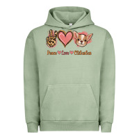 Pigment Oil Green Peace Love Chihuahua Urban Hoodie - Jasminsmagicworld
