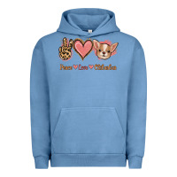 Pigment Pebble Blue Peace Love Chihuahua Urban Hoodie - Jasminsmagicworld
