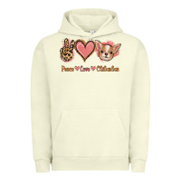 Pigment Pistachio Peace Love Chihuahua Urban Hoodie - Jasminsmagicworld