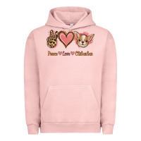 Pigment Salmon Peace Love Chihuahua Urban Hoodie - Jasminsmagicworld