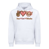 White Peace Love Chihuahua Urban Hoodie - Jasminsmagicworld