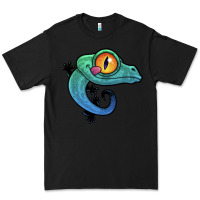Black cute colorful cartoon gecko Premium Tee - linhVisuals
